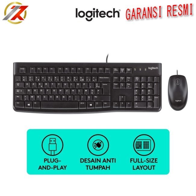 คีย์บอร์ด Logitech MK120 Combo และเมาส์ USB MK120