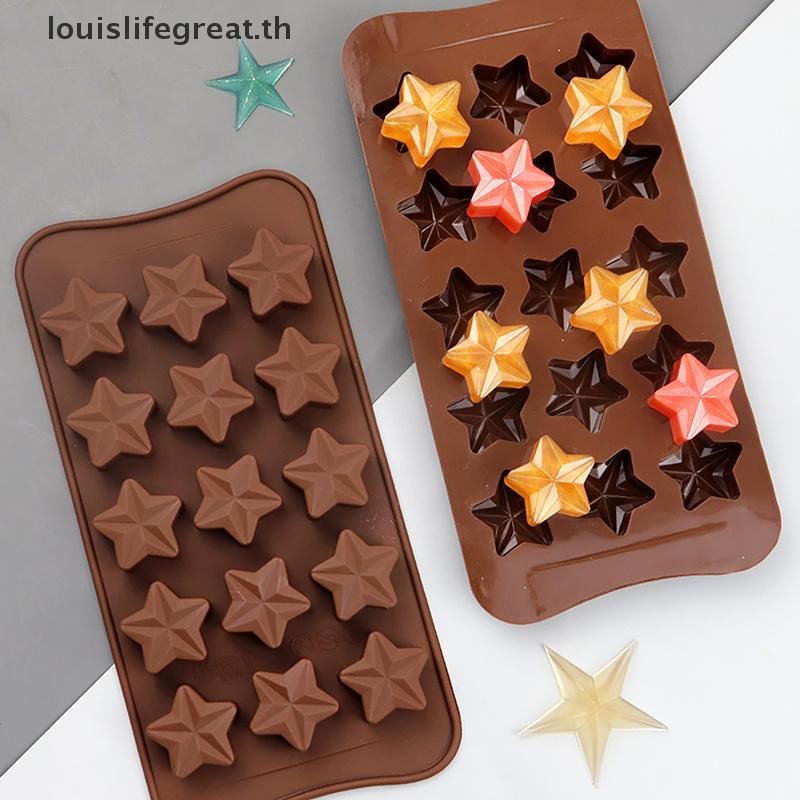 Louislifegreat แม่พิมพ์ช็อคโกแลตรูปดาว Wax Melt Moldes Non-Stick Candy ช็อกโกแลตแม่พิมพ์สามมิติ F Ondant เบเกอรี่รูปร่างใหม่