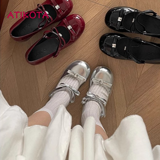 ติ๊ก สุภาพสตรีใหม่โบว์แมรี่เจนรองเท้าแฟชั่นที่เรียบง่ายนุ่มแ…