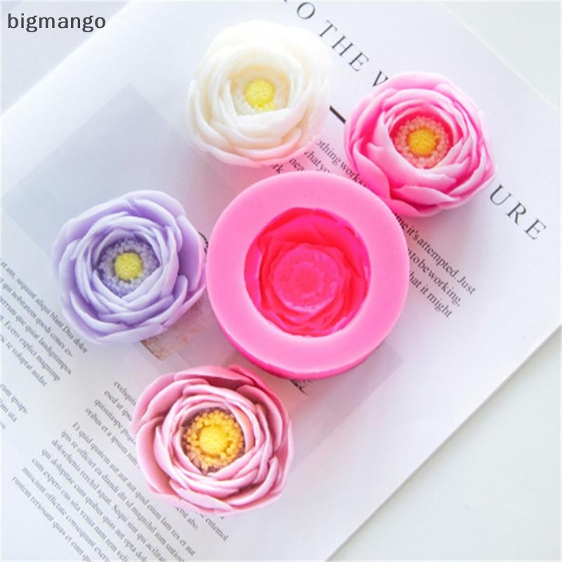 [bigmango] Peony Flower สบู่ทํามือแม่พิมพ์ซิลิโคนทําแม่พิมพ์ตกแต่งเค้กฟองดองสินค้าใหม่