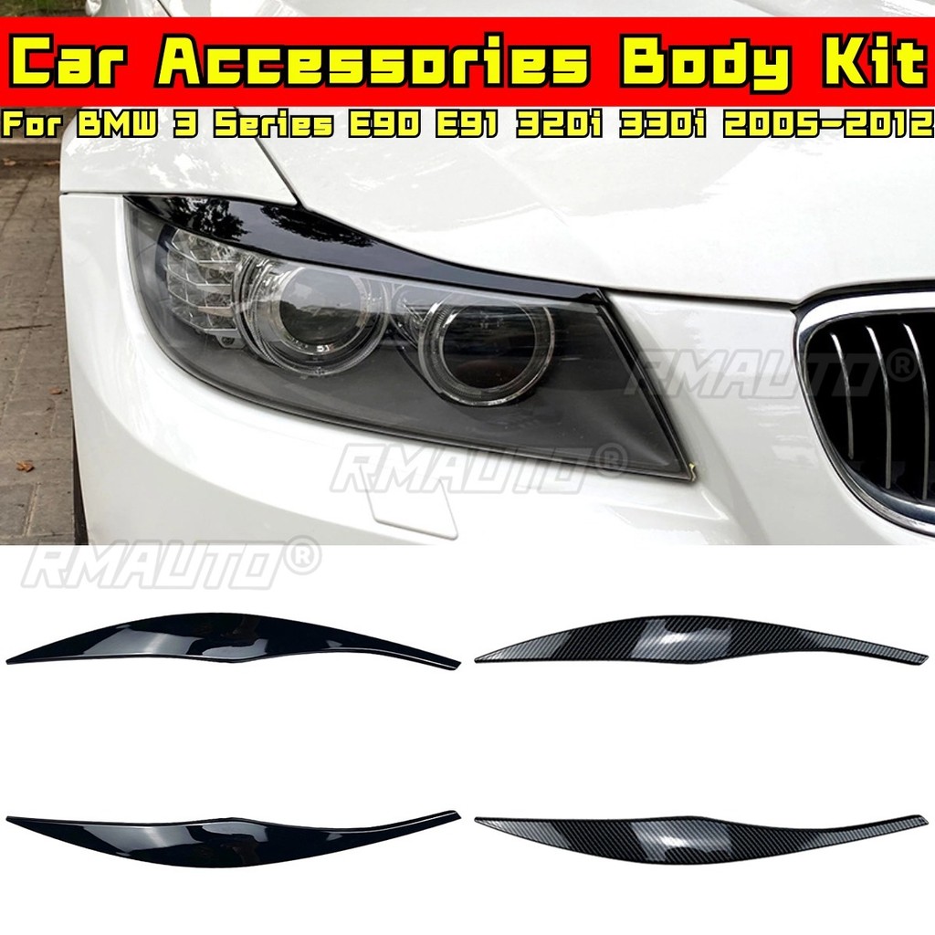 สําหรับ BMW 3 Series E90 E91 320i 330i 2005-2012 Auto Head Light โคมไฟเปลือกตาคิ้วไฟหน้าตกแต่งรถจัดแ