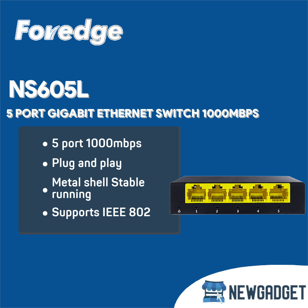 FOREDGE NS605L 5 PORT GIGABIT ETHERNET SWITCH 1000MBPS
