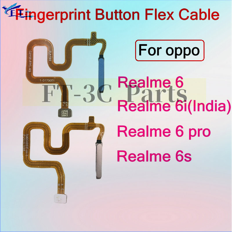 เซ็นเซอร์พิมพ์ลายนิ้วมือสําหรับ Oppo Realme 6 Realme 6pro Realme 6i (อินเดีย) Realme 6s ปุ่มไฟ flex 