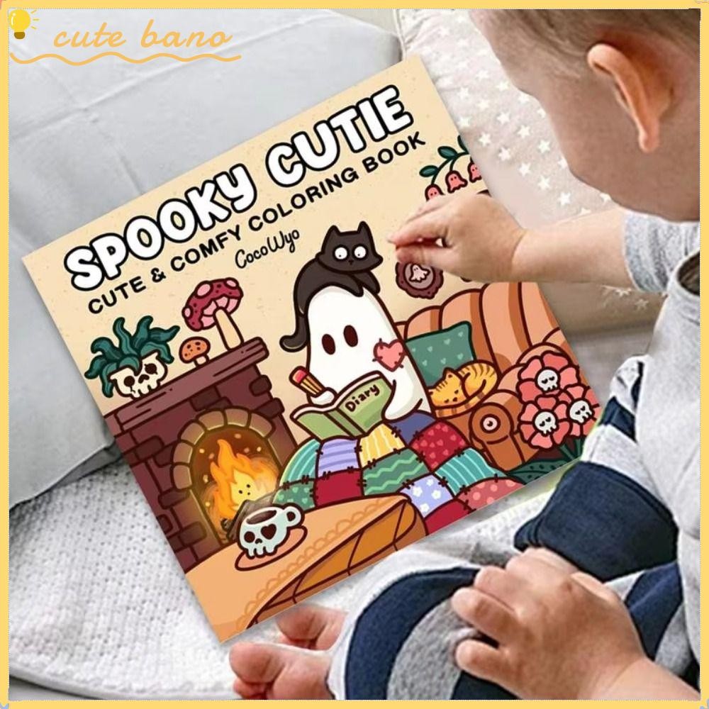 สมุดระบายสี BANO1, ในระยะเวลาแสนสบายเพื่อการผ่อนคลาย Spooky Cutie Graffiti Painting Book, Creative Featuring Cute Creepy Creatures Educational Doodles Book ผู้ใหญ่และวัยรุ่น