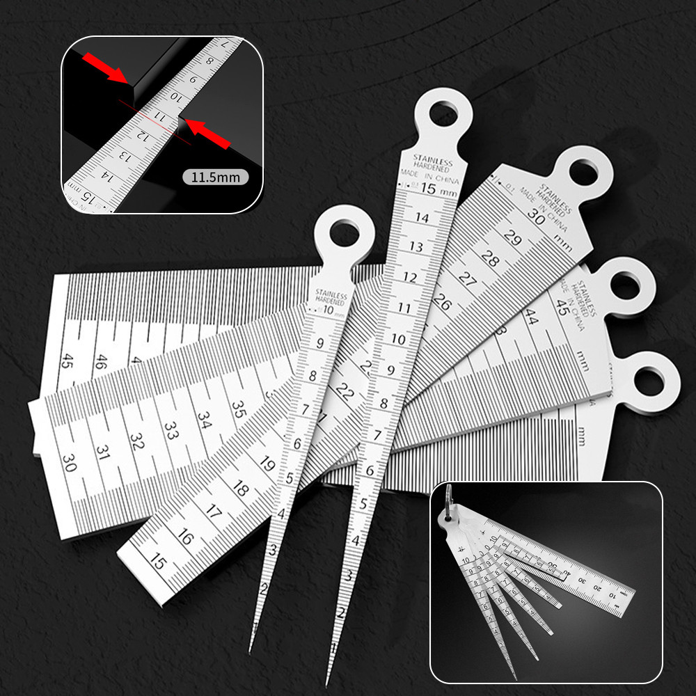 สแตนเลส Taper Gauge Feeler Gap Hole เมตริกนิ้วเครื่องมือวัดการติดตั้งวัด