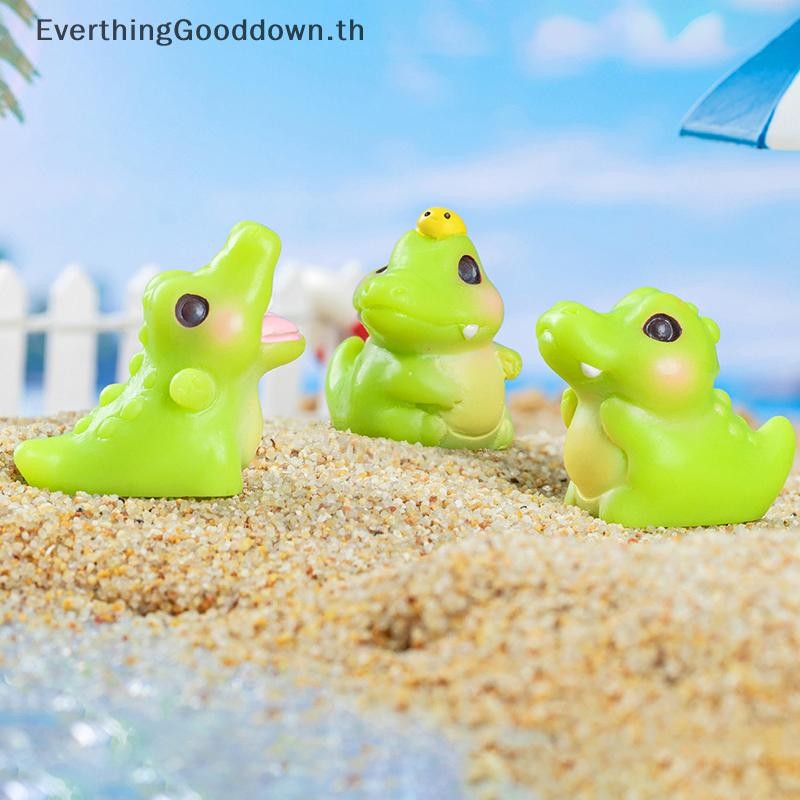 Ever 6 ชิ้นการ์ตูนเรซิ่นจระเข้เครื่องประดับน่ารักสร้างสรรค์สัตว์รูปภายในรถแดชบอร์ดตกแต่งเดสก์ท็อปตกแต่งของขวัญ TH