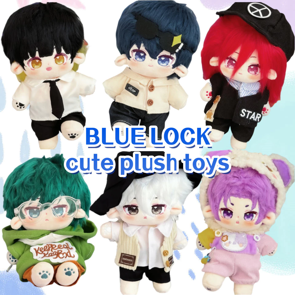 Plus Kawaii Blue Lock ตุ๊กตาตุ๊กตา Bachira MeguruIsagi YoichiRin ItoshiNagi Seishiro ของเล่นตุ๊กตานุ่ม Plushies อะนิเมะแฟนของขวัญเด็กของขวัญวันเกิดคริสต์มาสของขวัญ