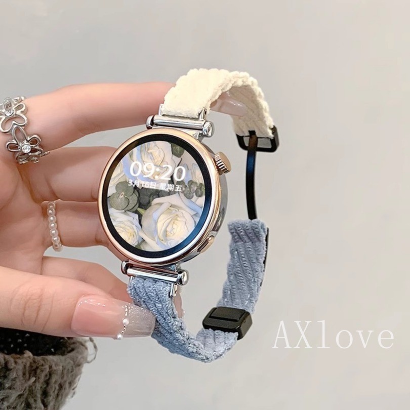 22 มม.20 มม.Corduroy สําหรับ Samsung Galaxy Watch 7 FE 3 4 5 6 S3 Active Magnetic Band 6Classic 43 47 มม.สร้อยข้อมือ