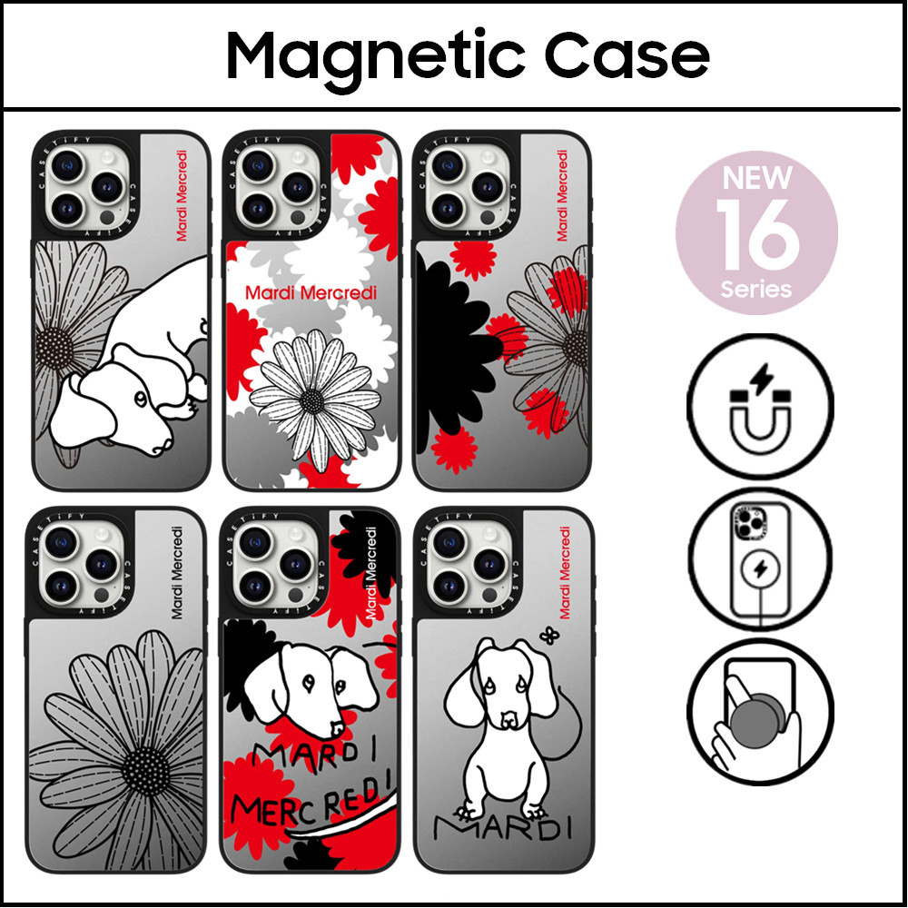 Caseti Mardi Mercredi ดอกไม้พลาสติกแข็งกระจกอะคริลิคสําหรับ iPhone 11 16 12 13 14 15 Plus Pro Max ปลอก