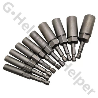 10 ชิ้น 80 มิลลิเมตรความยาวไฟฟ้าแม่เหล็กไขควง Nut Driver Set Impact 1/4 "Hex Shank เมตริกประแจซ็อกเก็ตบิต Crv 5.5-14 มิล