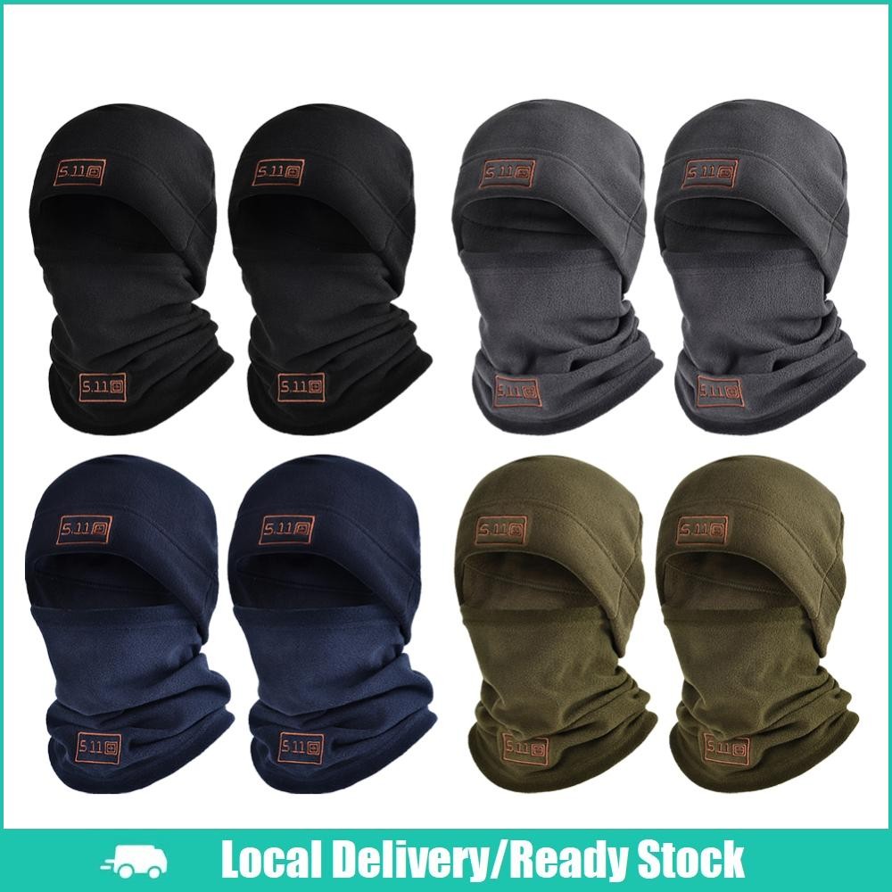 [จัดส่งในพื้นที่] หมวกบีนนี่ไหมพรม 2 ชิ้น Thermal Fleece ฮู้ดกันลมสําหรับกีฬากลางแจ้ง