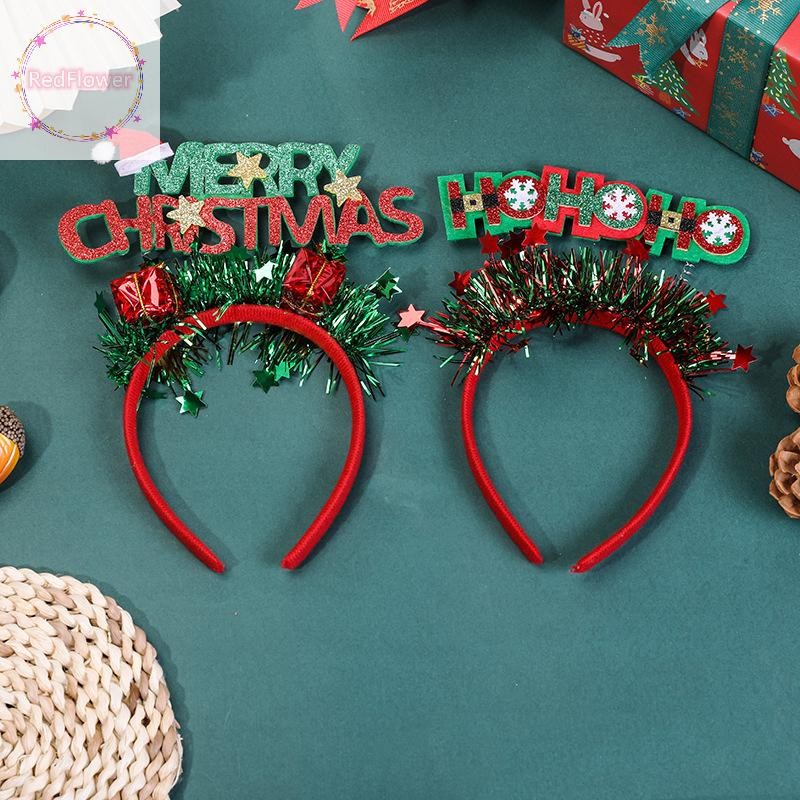 Redflower 1 ชิ้น Creative 3D ตัวอักษรคริสต์มาส Hairband สําหรับผู้หญิงเด็ก Party Supplies คริสต์มาสตกแต่งอุปกรณ์เสริมผม TH
