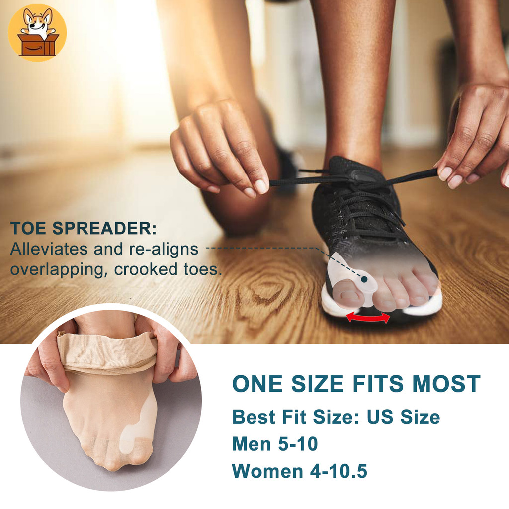 Am-az2pcs Hallux Valgus ซิลิโคนเจล Big Toe Separator: Spreader สําหรับ Overlopping บรรเทาอาการปวดเท้าและ Corrector - รูปที่ 3