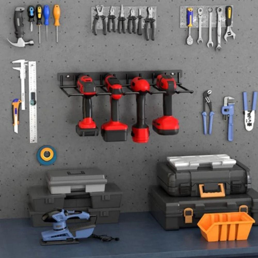 Blazespark Hand Power Tool Organizer Rack,ติดผนังHeavy Dutyลอยตู้เครื่องมือ,ทนทานสีดํา40ซม.เหล็กสว่านไฟฟ้าเครื่องมือชั้นวางบ้าน