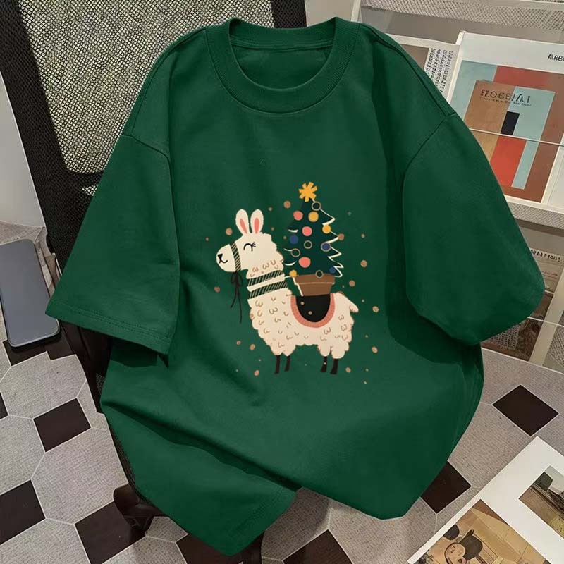 (จัดส่งตลอด 24 ชั่วโมง)Woo Right ลายคริสต์มาสสุดน่ารัก เสื้อยืด Merry Christmas ซานตาคลอส พิมพ์ลาย ไม่จำกัดเพศ 301
