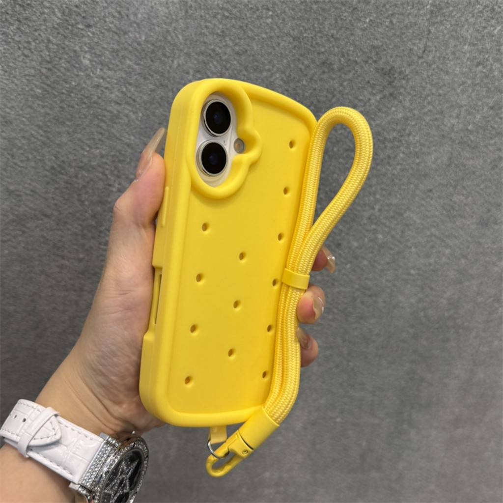 เคสใหม่ Luxury Hole เคสระบายความร้อนหนาและซิลิโคนอ่อนนุ่มป้องกันการตกพร้อมเชือกเส้นเล็กสําหรับ iPhone 16 15 14 13 12 Pro max เคส iPhone 11