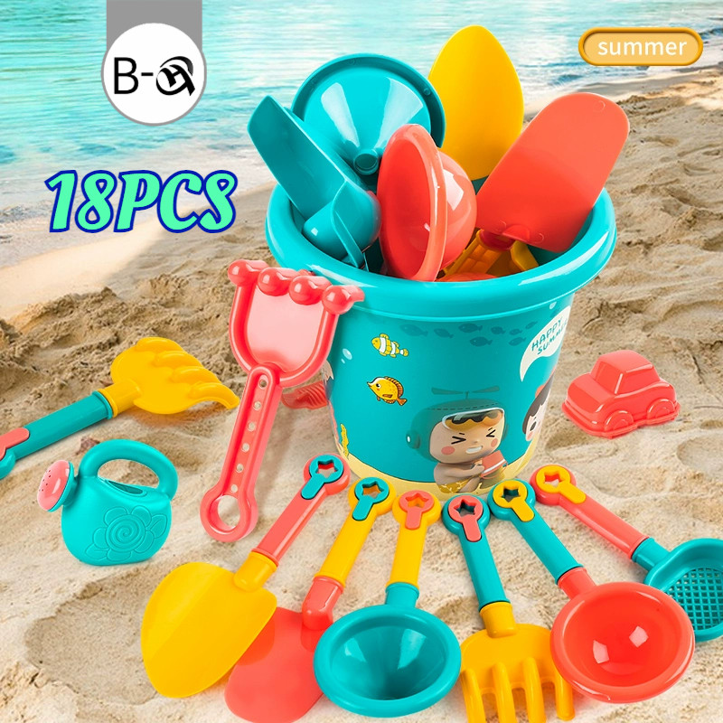 BHQ ของเล่นชายหาด ของเล่นที่ตักทราย ชุดตักทราย 18PCS ของเล่นฤดูร้อน