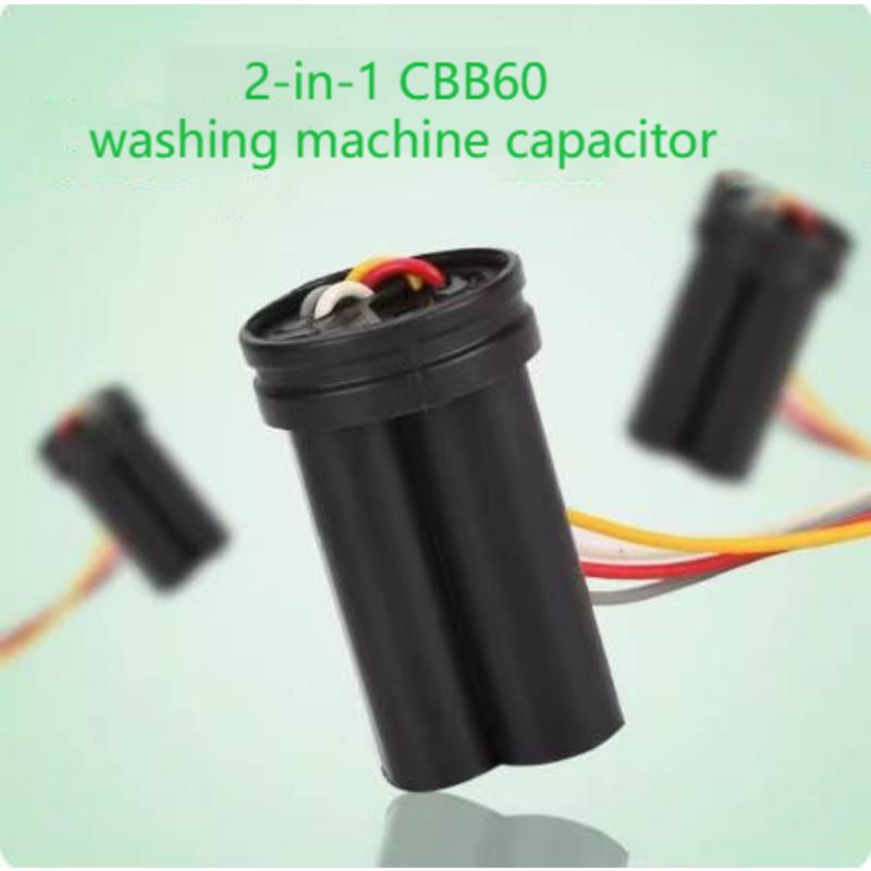 หลอด Cbb60 500VAC Dual เครื่องซักผ้า Starter Capacitor สี่สาย 8+4uf 9 + 4uf 10 + 4uf 10 + 5uf pxs12 