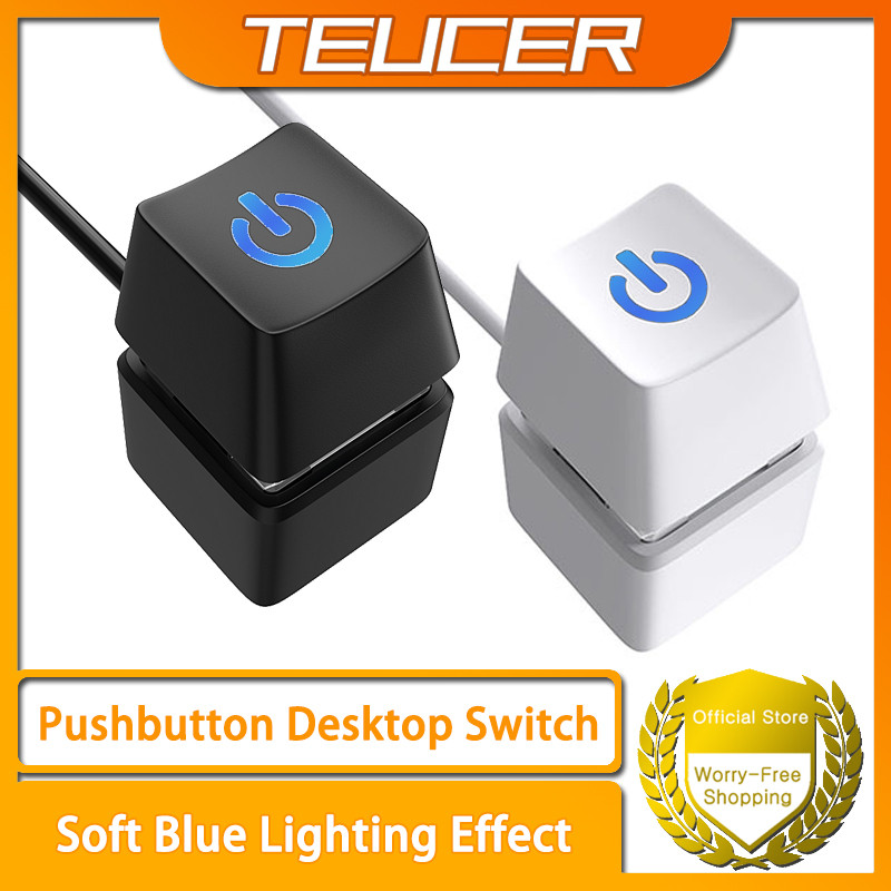 คอมพิวเตอร์เดสก์ท็อปสวิทช์ 1.8 เมตรสีฟ้า LED PC เมนบอร์ดภายนอกเริ่มต้นเปิดปุ่มสายต่อสําหรับ Home Office