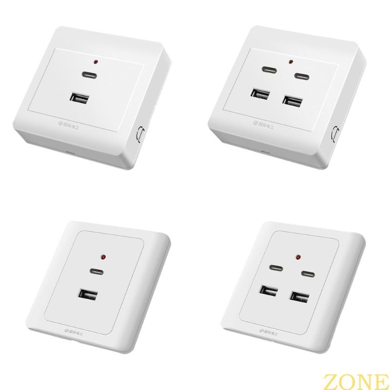 Zong USB Wall Outlets TypeC USB Wall Charger Outlet 18W 220V USB Outlets Receptacle