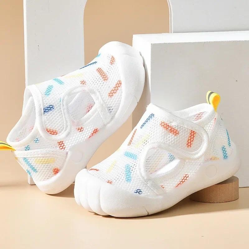 ฤดูร้อนbreathable Airตาข่ายเด็กรองเท้าแตะ1-4Tเด็กUnisexรองเท้าสบายๆAnti-slip Soft Sole First Walkersทารกน้ําหนักเบารองเท้า