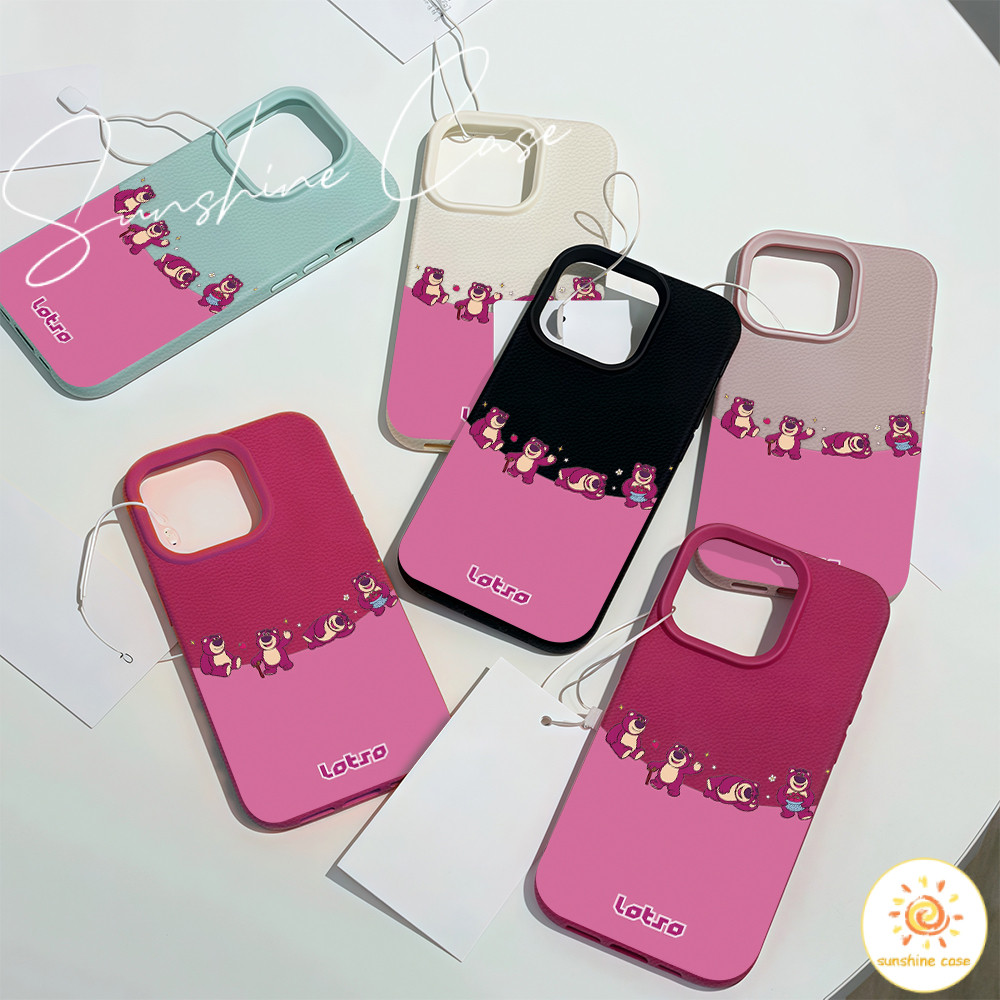COD เคสไอโฟน16 ลายหมีล็อตโซ่สีชมพู น่ารัก เคสใช้กับIPhone11 12 13 14 15 16 Pro PROMAX 7/8PLUS X/XR/XSXSMAX กันน้ำกันฝุ่น