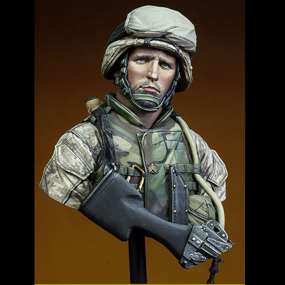 1/10 USMC Chujah Irac 2004, Resin Model figure Bust, GK, ธีมทหาร, ชุดประกอบและไม่ได้ทาสี
