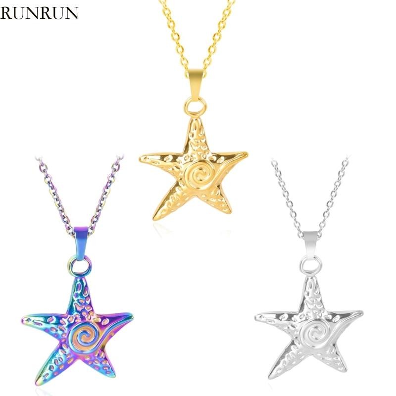 Run ปลาดาว Choker Chain Y2K เครื่องประดับสําหรับผู้หญิงวัยรุ่นชายหาดวันหยุดสร้อยคอตกแต่ง