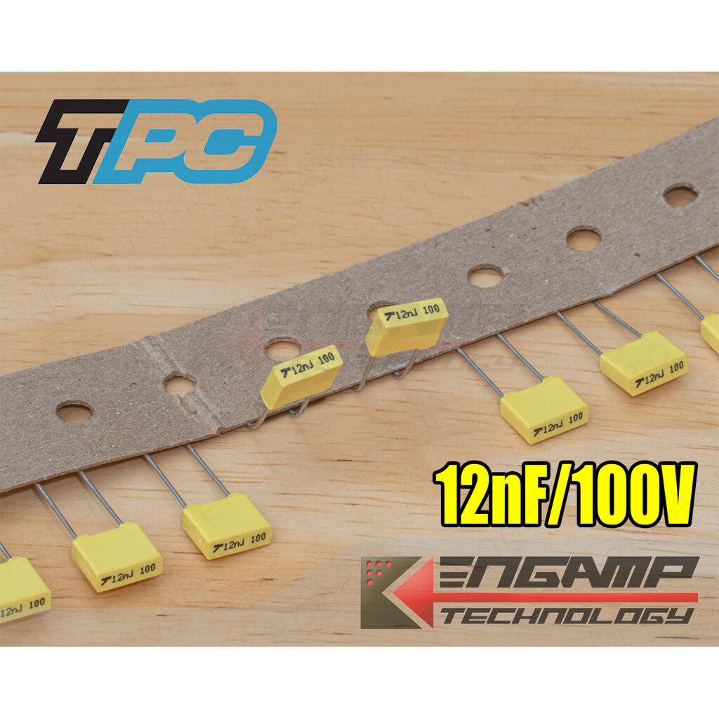 (10ตัว) [F-CAP] 12nF/100V 12nJ100V 5% TPC 2.4x7.4 H6.5mm P=5mm