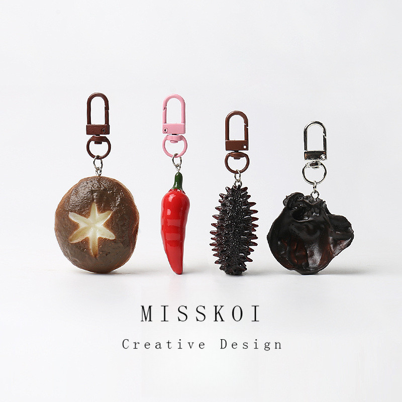 ผิดพลาด อาหารจําลองสนุกพริกเห็ดกระเป๋าเป้สะพายหลังจี้เฉพาะทุกวัน