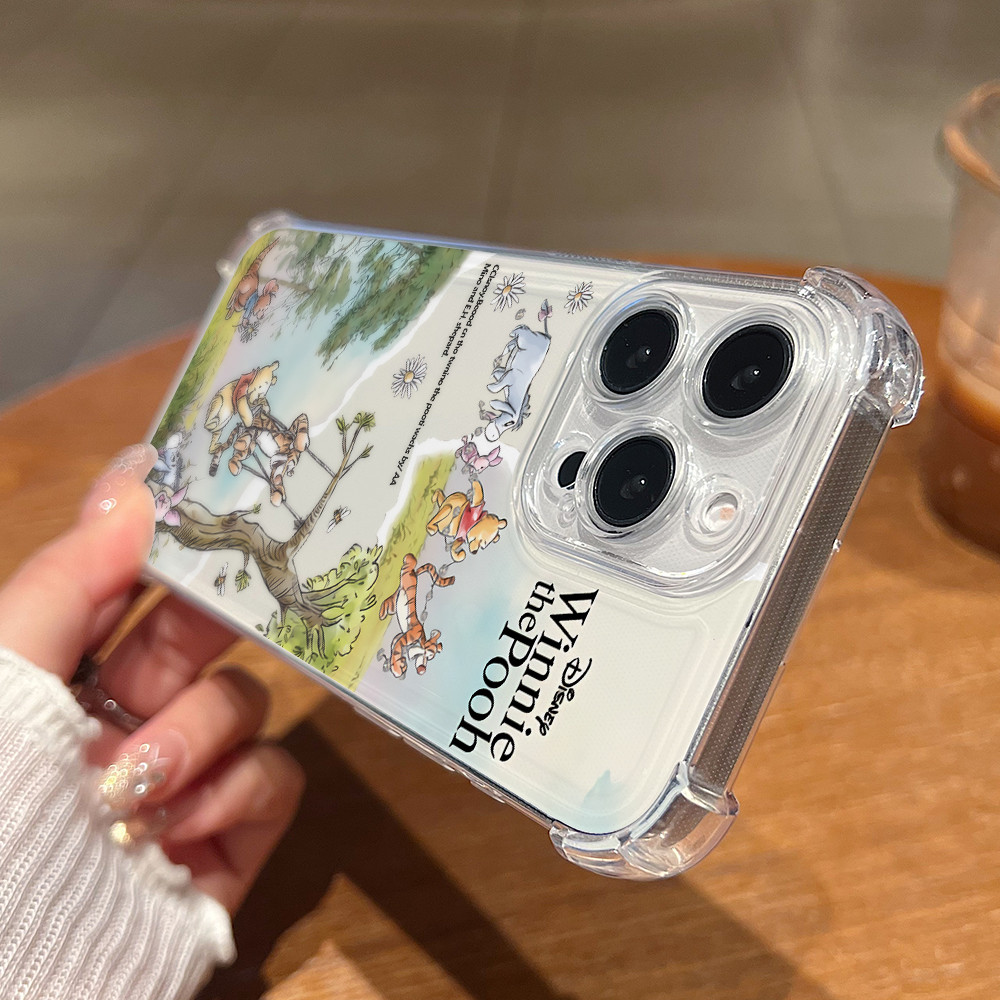 การ์ตูนวินนี่เดอะพูห์หมีปลอกสําหรับvivo Y78 Y77 Y76 Y50 Y38 Y36 Y35 Y28 Y27 Y22S Y21 Y20 Y19S Y17S Y17S Y17 V40 V30 V29 V27E V27E V25 V25 V23 Anti-fall 5G 5Gฝาครอบโทรศัพท์นุ่ม - รูปที่ 5