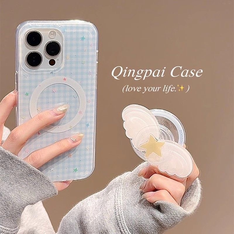 Angel Wings วงเล็บแม่เหล็กเหมาะสําหรับ Samsung s24ultra เคสโทรศัพท์ s23 ลายสก๊อต s25fe ญี่ปุ่นเกาหลี s22/s21+Simple ZFold6/5 แฟชั่น ZFlip6 อินเทรนด์ a16a06 กันกระแทก a55