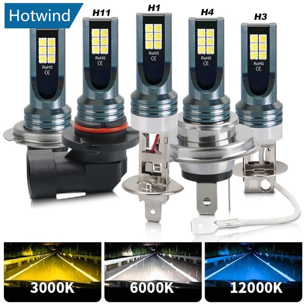 HW 12V 6000K รถ LED ไฟหน้าหมอกหลอดไฟ H4 H7 H11 H8 H9 H1 H3 LED 9005 9006 Hb3 Hb4 อัตโนมัติขับรถวิ่งโ