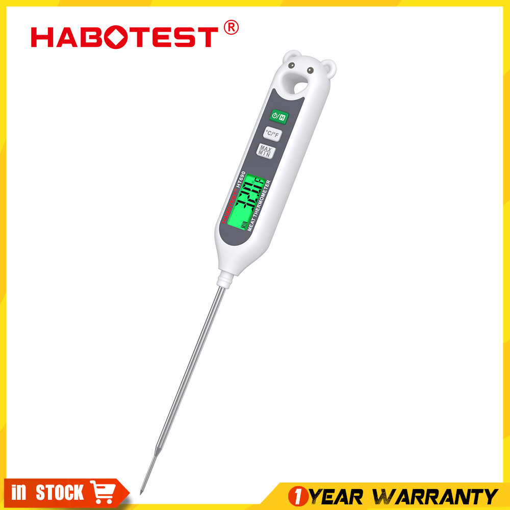 HABOTEST HT690 เครื่องวัดอุณหภูมิเนื้ออ่านทันทีดิจิตอลครัวทําอาหารเครื่องวัดอุณหภูมิอาหารสําหรับน้ํามันทอดลึกย่างบาร์บีคิวเครื่องวัดอุณหภูมิ