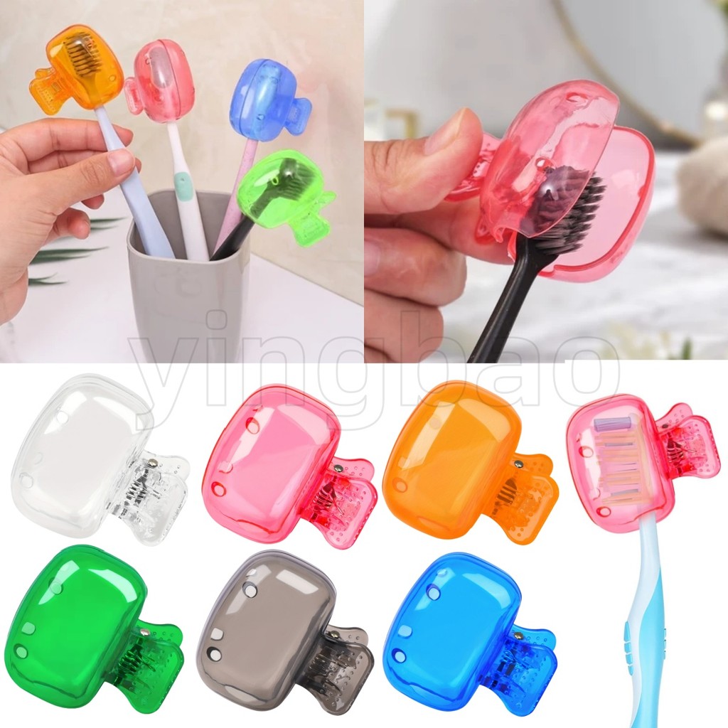 เดินทางแบบพกพาแปรงสีฟันป้องกันหมวกปกกันฝุ่นแปรงกรณีผู้ถือการจัดเก็บคลิปออแกไนเซอร์