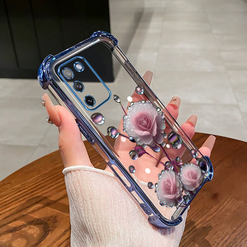 สําหรับVivo Y100 Y200 V29E V30E 5G V40 LITE 4Gเคสโทรศัพท์ดอกไม้สีชมพูBudสี่มุมซิลิโคนTPUโปร่งใสSoft shell ﻿ดีซ ราคา ถูกที่สุด ดีลบีเคเค แกลเลอรีภาพที่ 3