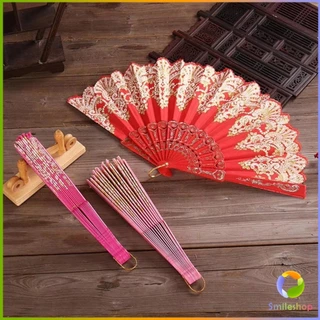 พัดลมคลาสสิก พัดจีนพัดสไตล์วินเทจ สง่างามและคลาสสิก พัดลม พัดพับ 1ชิ้น Folding fan