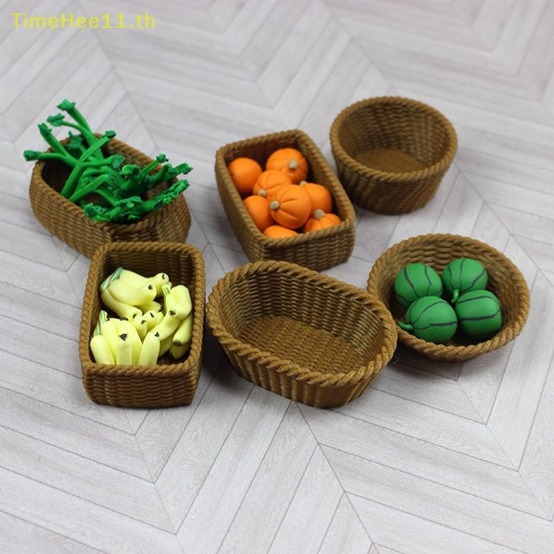 TimeHee 1:12 Dollhouse Miniature จําลองตะกร้าผลไม้เฟอร์นิเจอร์บ้านรุ่น Decor ตุ๊กตา House อุปกรณ์เสริม TH ราคา ถูกที่สุด ดีลบีเคเค