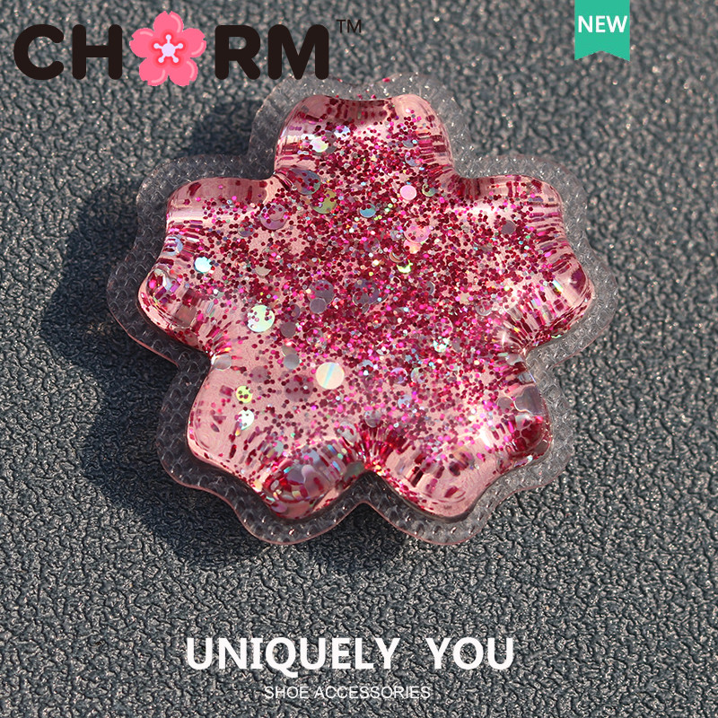 JIBBITZ Crocs charms ตัวติดรองเท้า Glitter หัวใจดาว ตัวติดรองเท้า Crocs