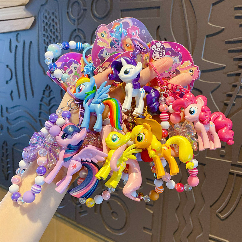 My Little Pony พวงกุญแจการ์ตูนของเล่นจี้กระพือ Twilight Sparkle Pinkie พาย Rainbow Dash Rarity Key หัวเข็มขัดพวงกุญแจของขวัญ