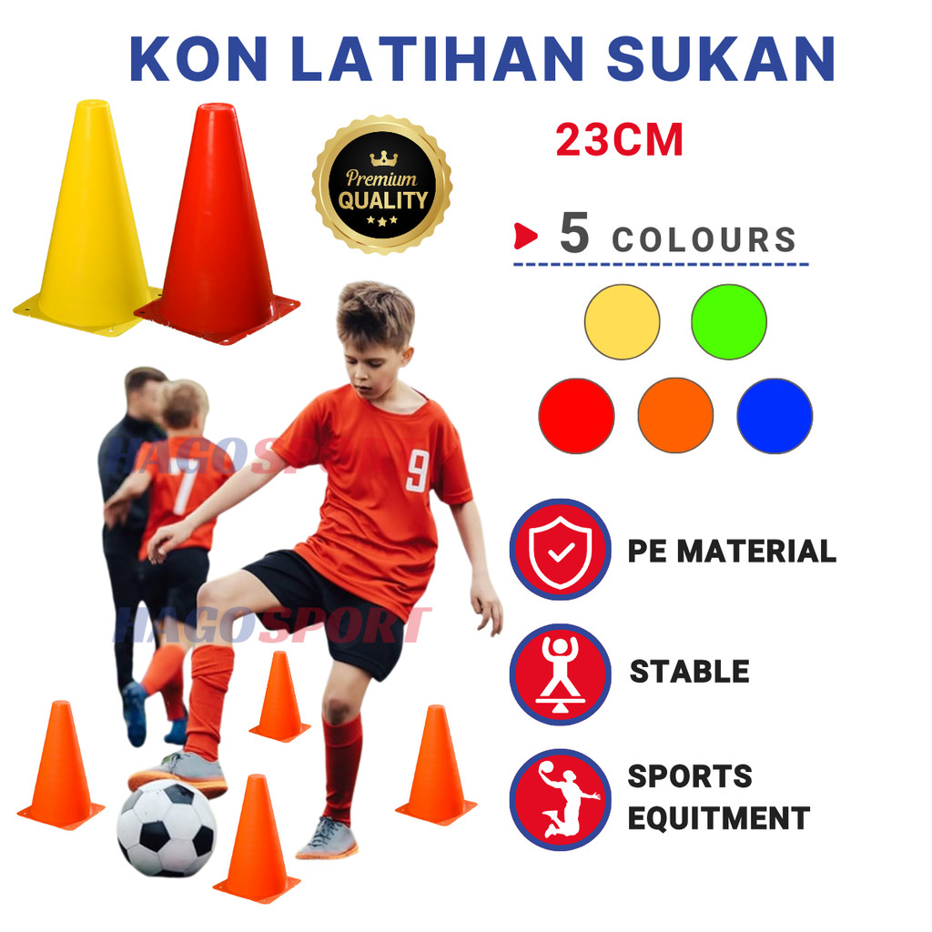 Kon Bola Training 23 ซม. Skittle Marker Cone กีฬาใช้ Cones Agility Training Soccer Cone