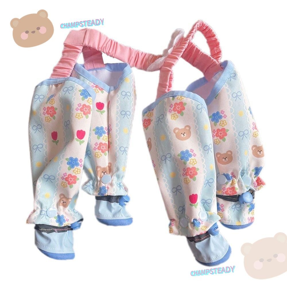 CHAMPSTEADY Pet Strolling Going Out Pants, With Shoes Insect Protection Dog Four Leg Pants, Lightweight Thin Breathable Polyester Dog Leg Protection Pants Summer