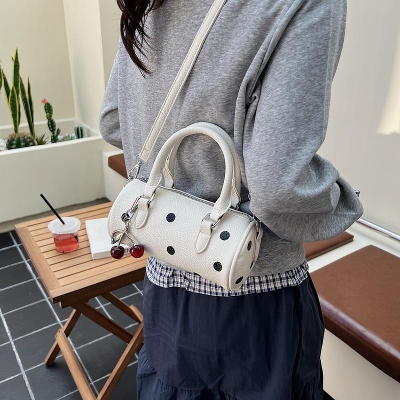 กระเป๋าสะพายข้างสุภาพสตรี สไตล์เกาหลีทรงกระบอก ลายจุดบอสตัน ขนาดเล็กแต่มีความจุมาก - รูปที่ 5