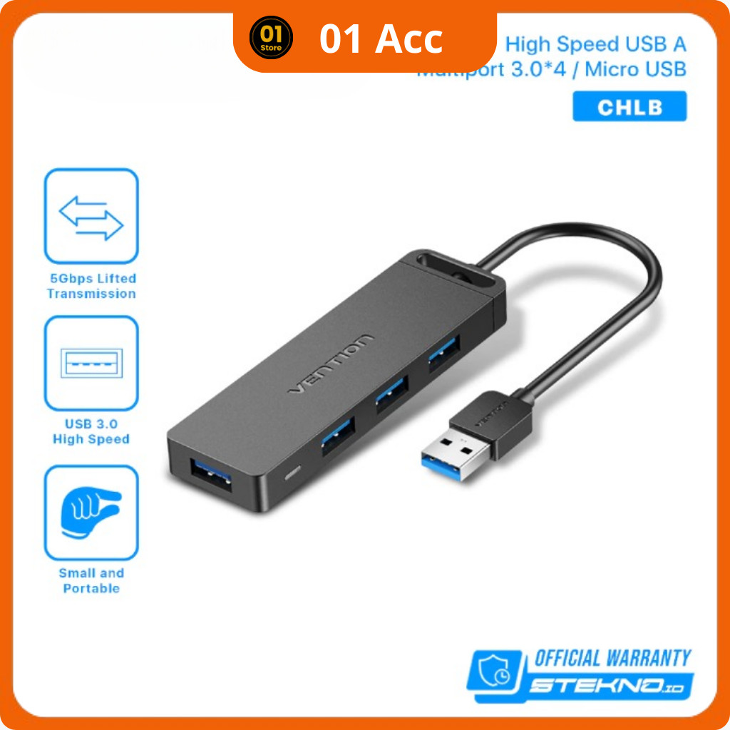 USB Hub 4 Port USB 3.0 อะแดปเตอร์แปลงไฟความเร็วสูง Vention - 01 Acc Store