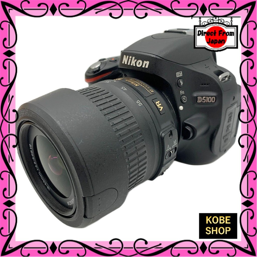 【ส่งตรงจากญี่ปุ่น】 ชุดเลนส์กล้องดิจิตอล SLR ของ Nikon 18-55VR แบตเตอรี่เฉพาะ APS-C D5100 16.2 ล้านพิ