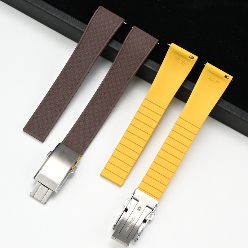 20 มม.22 มม.ใหม่ FKM Tropic Strap Universal Quick Release Fluoro ยางนาฬิกาสแตนเลสพับหัวเข็มขัดสร้อยข้อมืออุปกรณ์เสริม