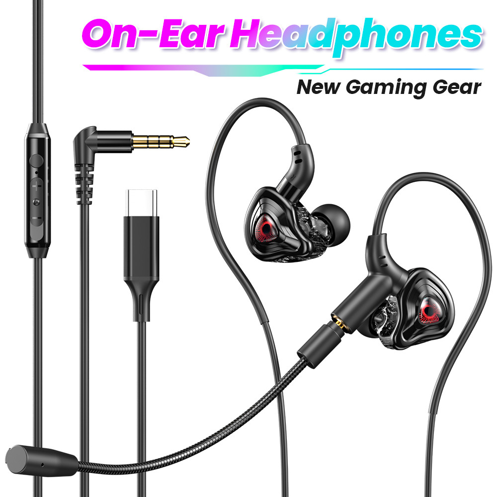 G59 In Ear 3.5 มม./Type C หูฟังเล่นเกมแบบมีสายพร้อมไมโครโฟนสเตอริโอกีฬา HiFi In Ear ชุดหูฟังแบบมีสายหูฟัง Monitor