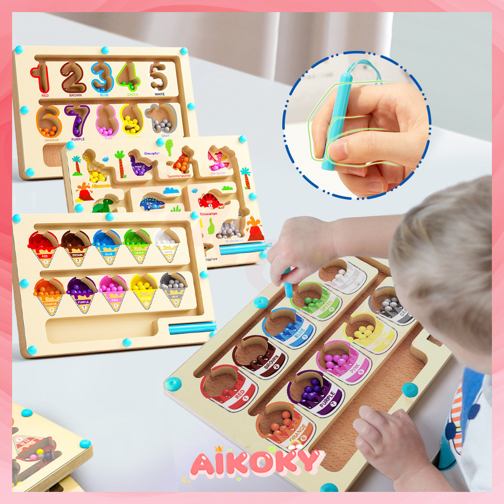 AIKOKY เกมแยกสี เกมกระดานเขาวงกตแม่เหล็ก เสริมการพัฒนาการเด็ก