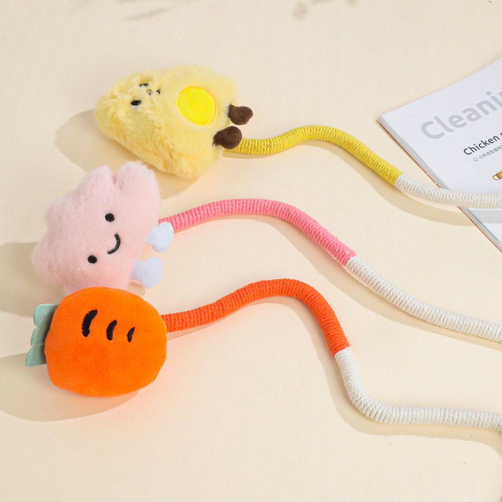 HM-ของเล่นเคี้ยวแมวผ้าฝ้ายสําหรับทําความสะอาดฟันของเล่นเชือกหญ้าแมวสําหรับแมวในร่มของเล่นบดฟันแมว - รูปที่ 2