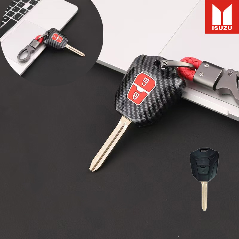 เคสกุญแจรถ Isuzu Carbon Fiber เข้ากันได้กับพวงกุญแจ Isuzu D-MAX/MU-X Key Cover Carbon Case